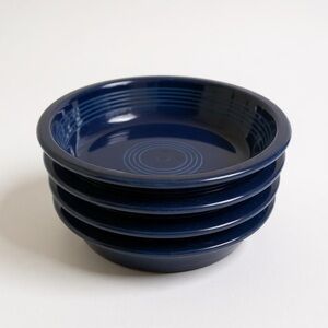 Set of Four Fiestaware Cobalt Blue Cereal Bowls